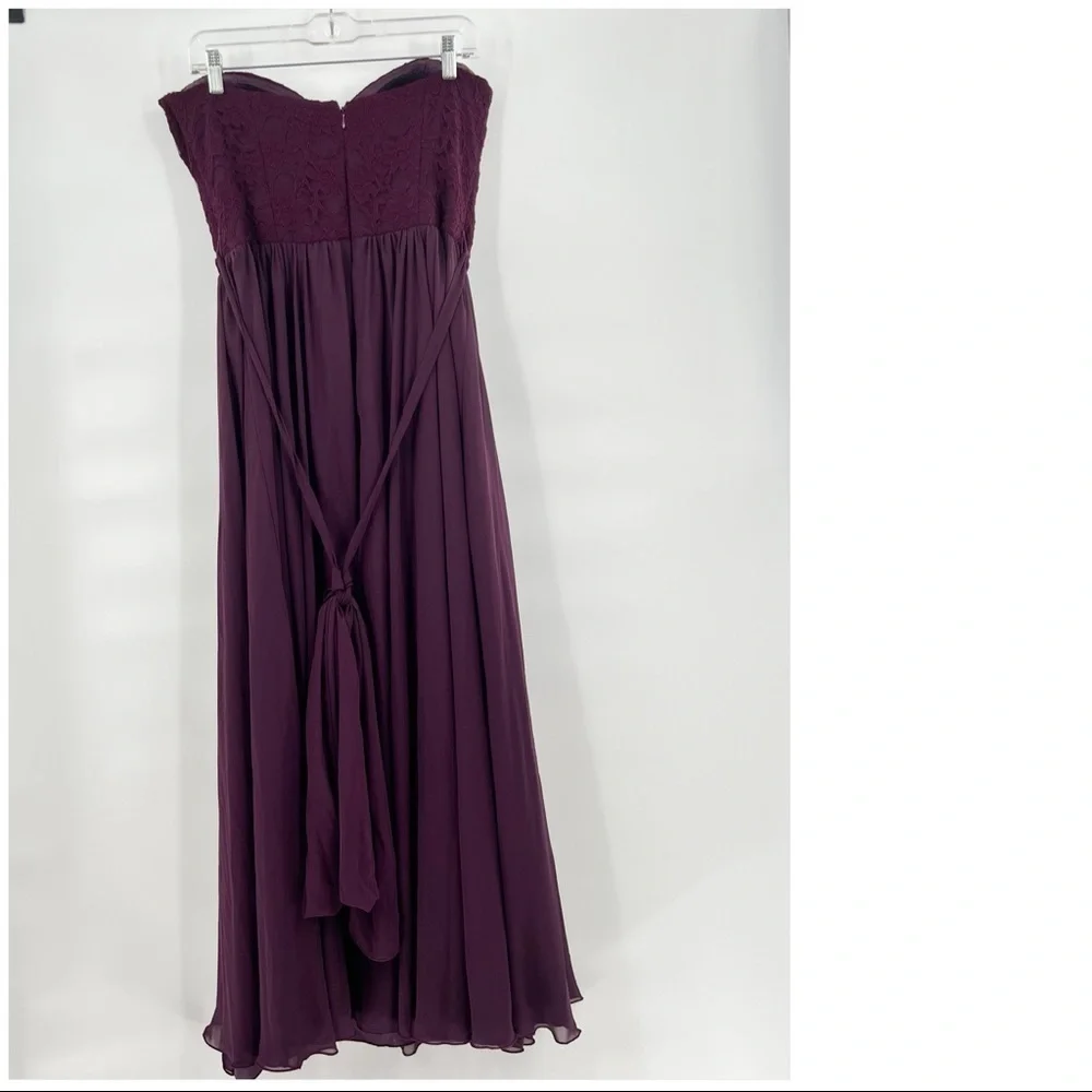 Mori Lee Madeline Gardner purple strapless dress size 8